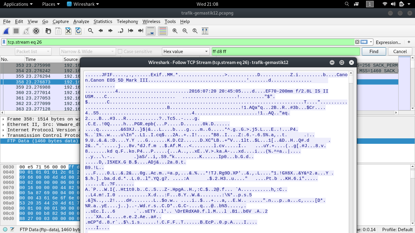 Wireshark-FTP tcp streams